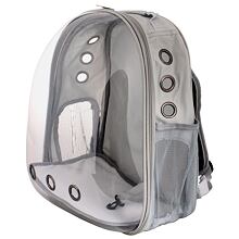 Petbag Transparent Haustier Rucksack grau