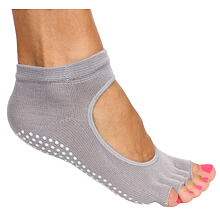 grippy S2 Yoga Socken, zehenlos grau