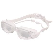 Silba Schwimmbrille mit Ohrstöpseln weiß