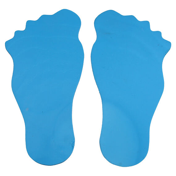 Feet značka na podlahu modrá