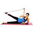 Pilates Sticks posilovací tyč s gumou fialová